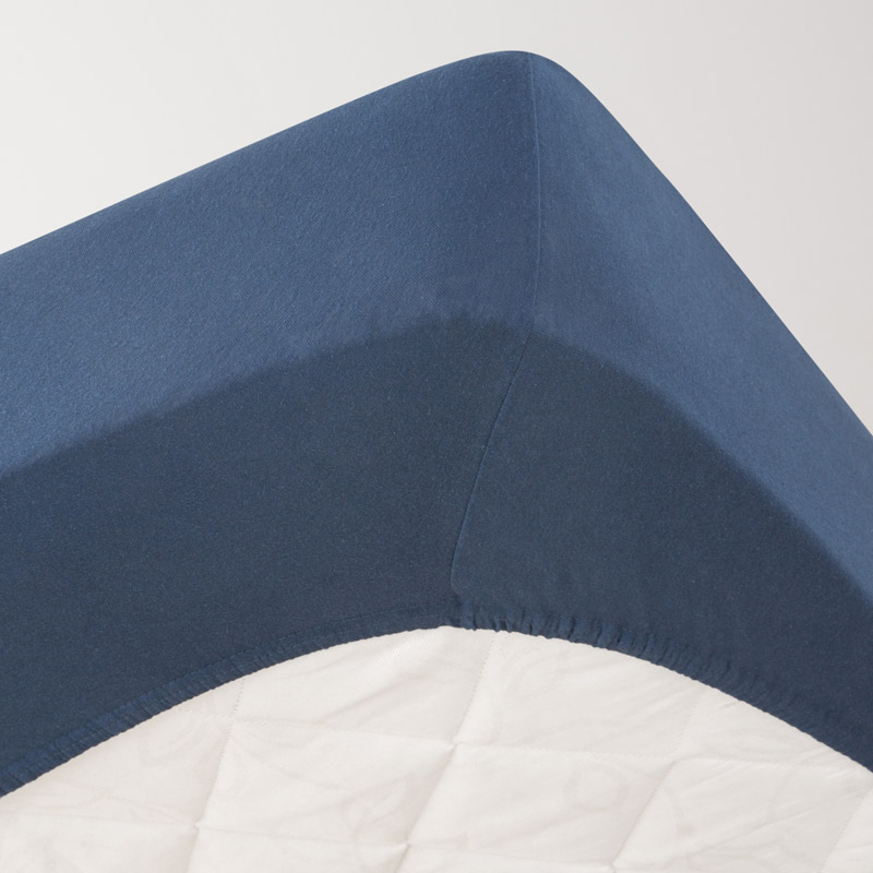 Drap housse jersey bleu marine