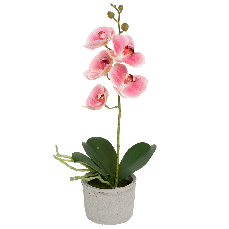 Pot orchidée artificiel de 5 fleurs