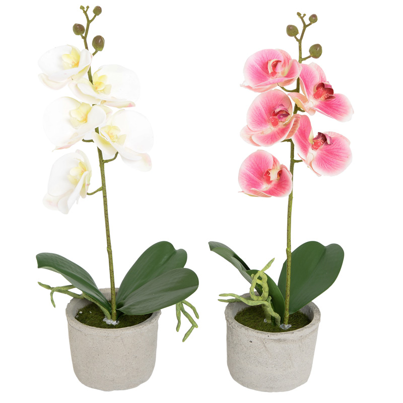 Pot orchidée artificiel de 5 fleurs