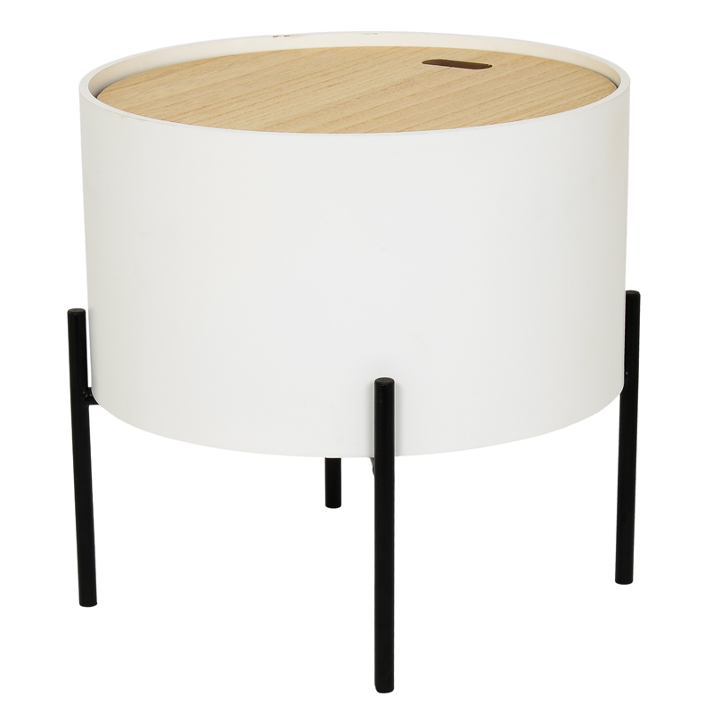 Table ronde avec coffre