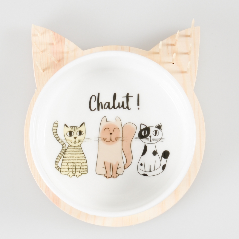 Set apéro bol avec support 'Love Cat'