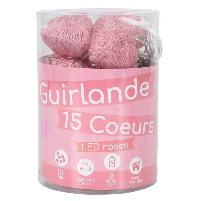 Guirlande lumineuse  '15 coeurs'