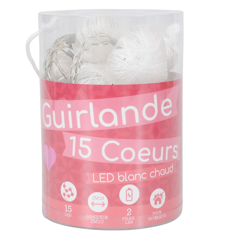 Guirlande lumineuse  '15 coeurs'