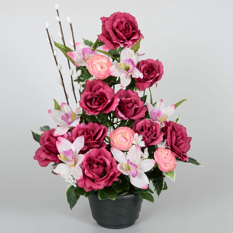 Coupe roses, gypso, chatons, ficus