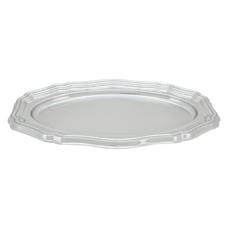 Lot de 2 plateaux de présentation argent