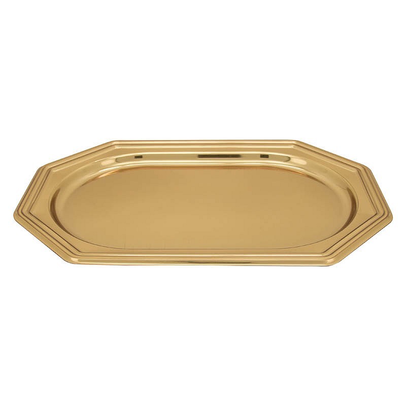 2 plateaux de présentation couleur or