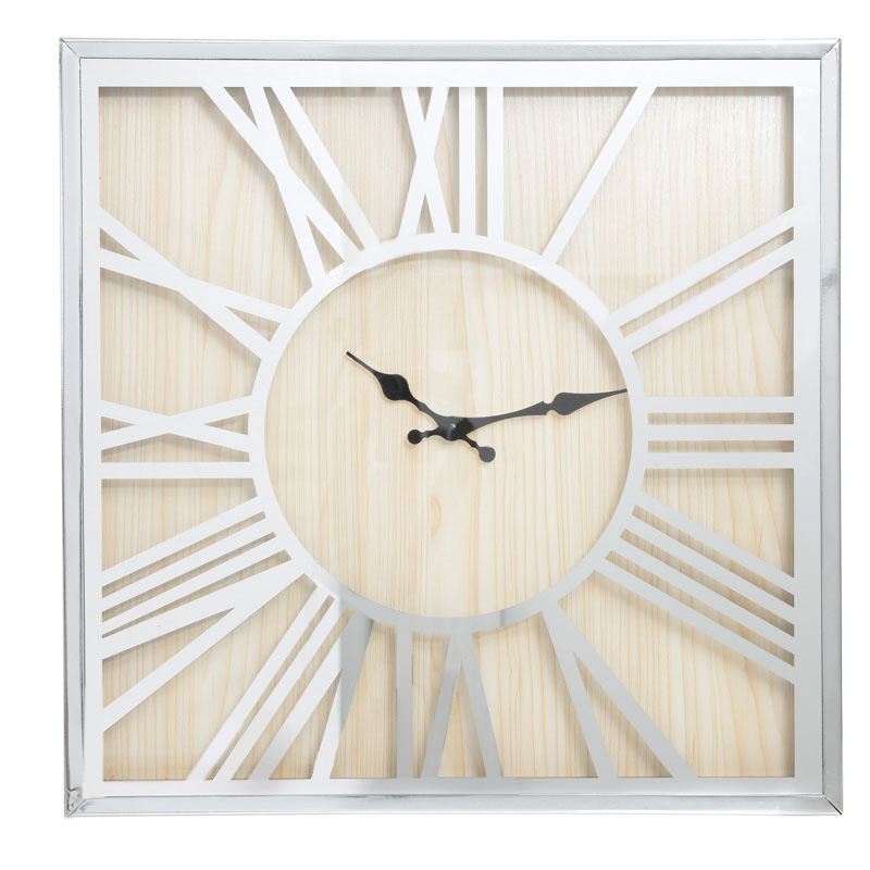 Horloge en verre de forme carrée