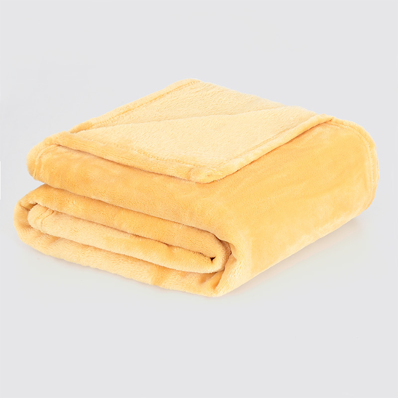 Plaid microfibre super doux 'Alaska' jaune