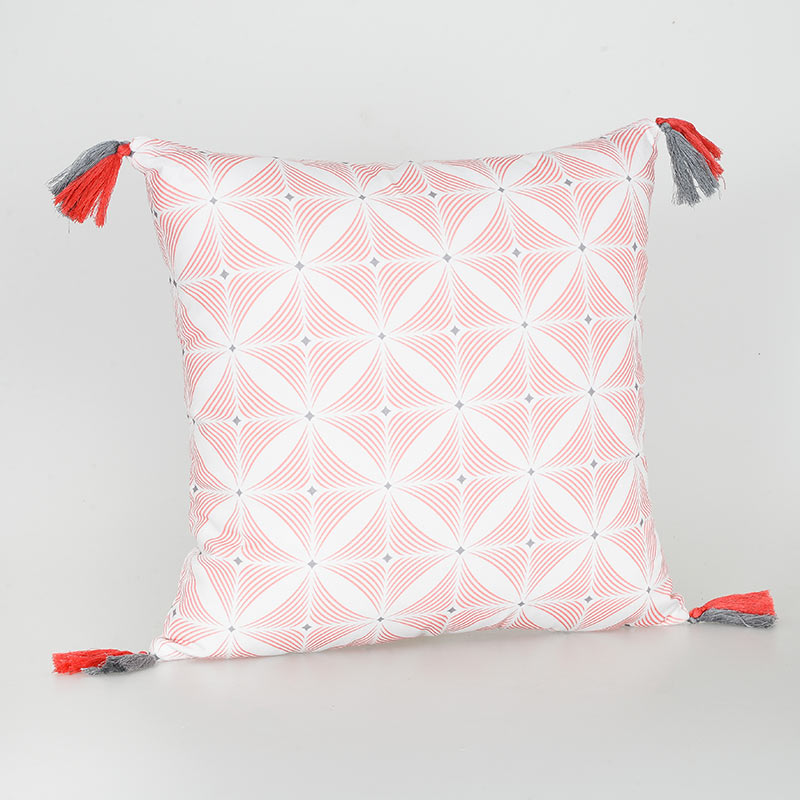Coussin imprimé avec pompons 'Switch'