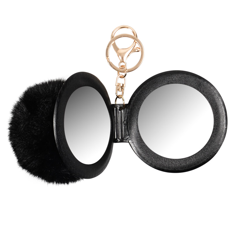 Porte-clés pompon avec miroir