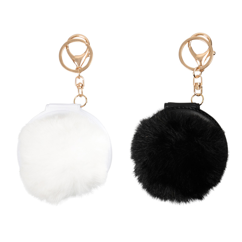 Porte-clés pompon avec miroir
