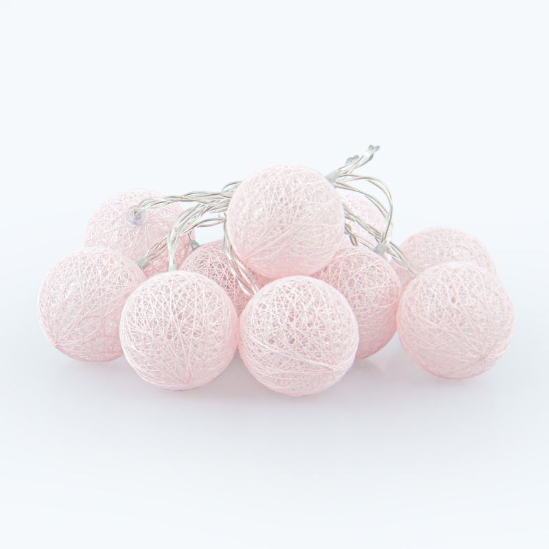 Guirlande 10 boules lumineuses roses