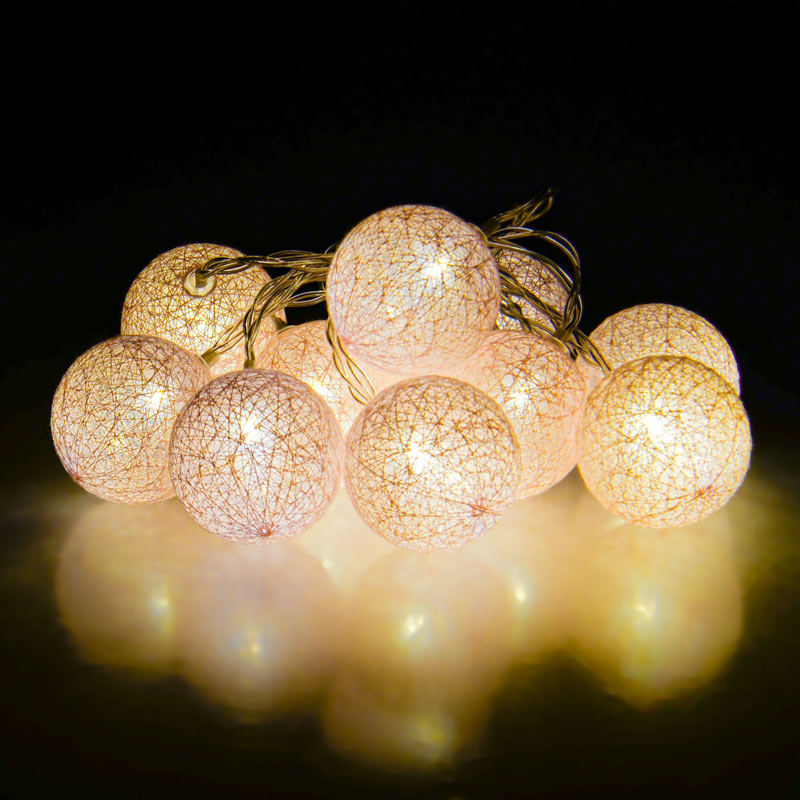 Guirlande 10 boules lumineuses roses