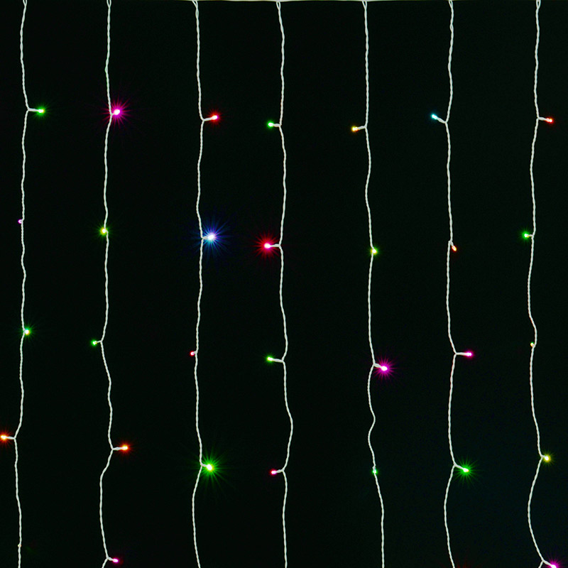 Rideau lumineux 54 LED multicolores