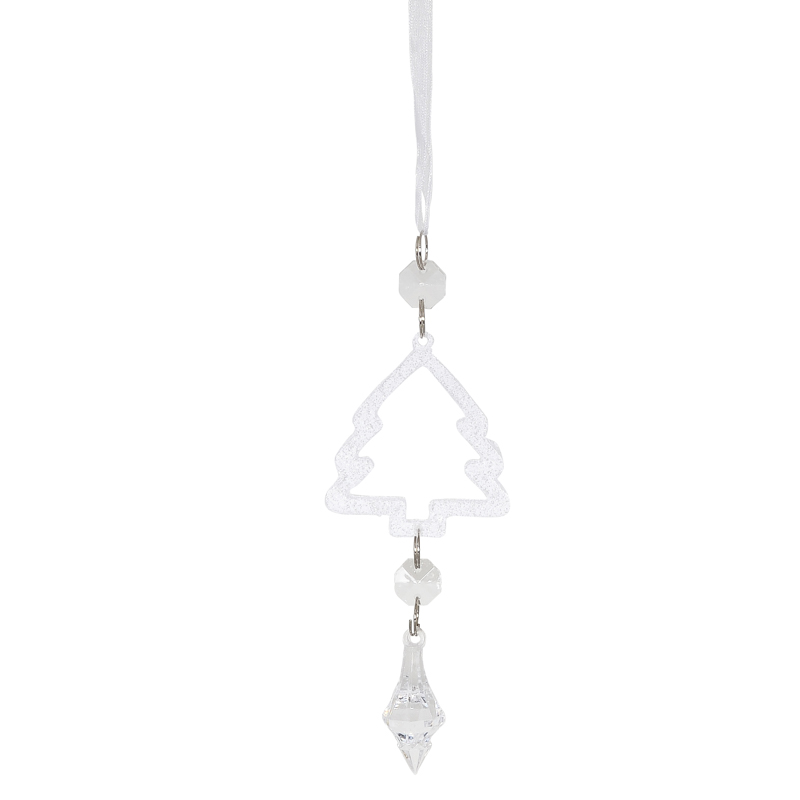 Décoration à suspendre givrée pour sapin
