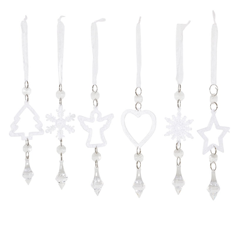 Décoration à suspendre givrée pour sapin