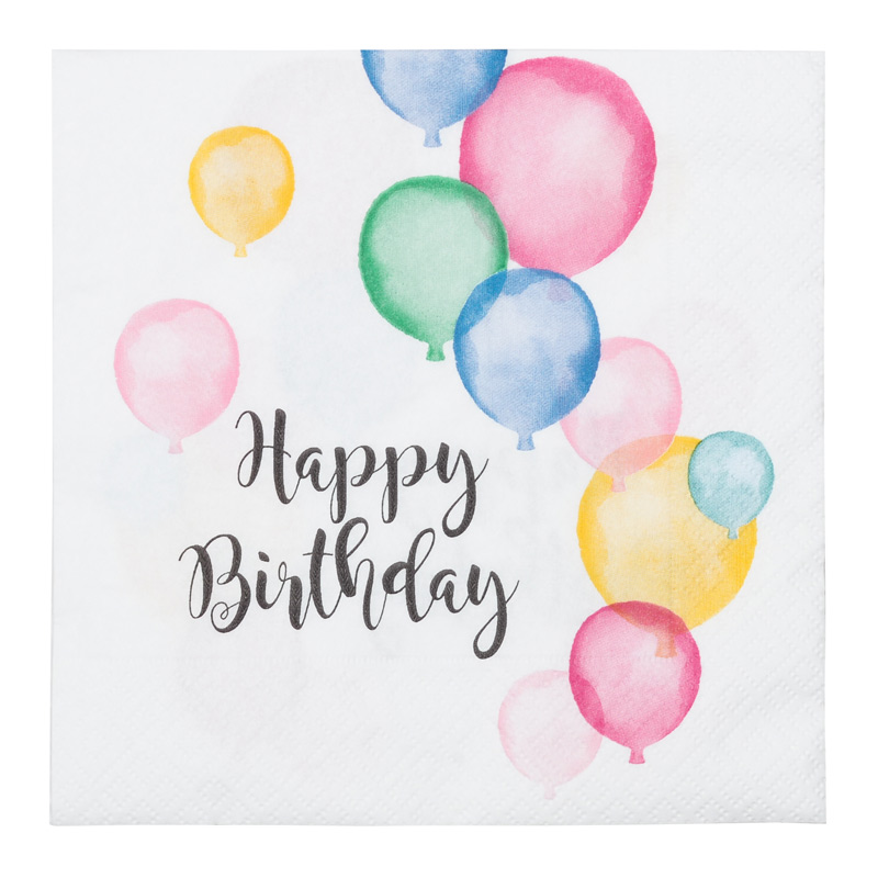 20 serviettes 'Happy Birthday'