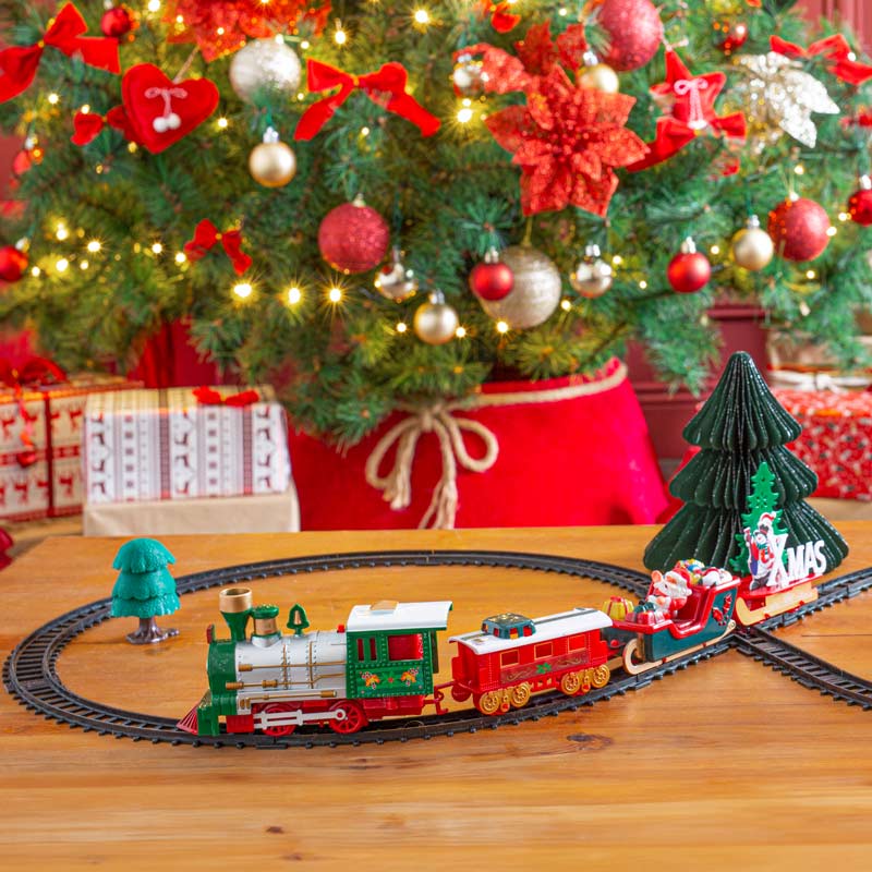 Train rouge de Noël électrique lumineux et musical – Le rêve de Noël