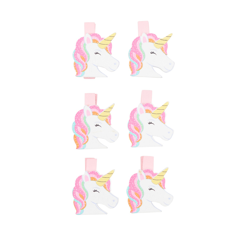 6 pinces licorne 'Magicworld'