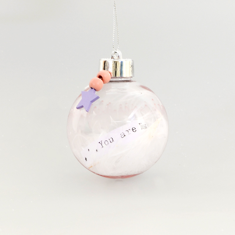 Boule transparente message avec plume