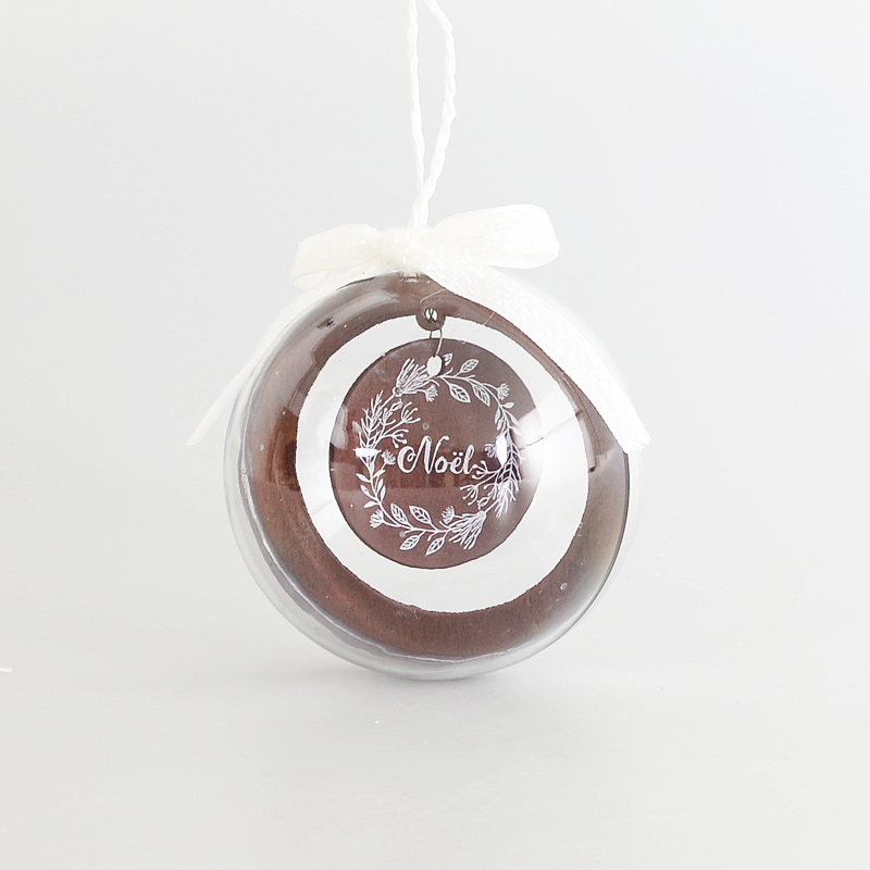 Boule de Noel avec cercle en bois