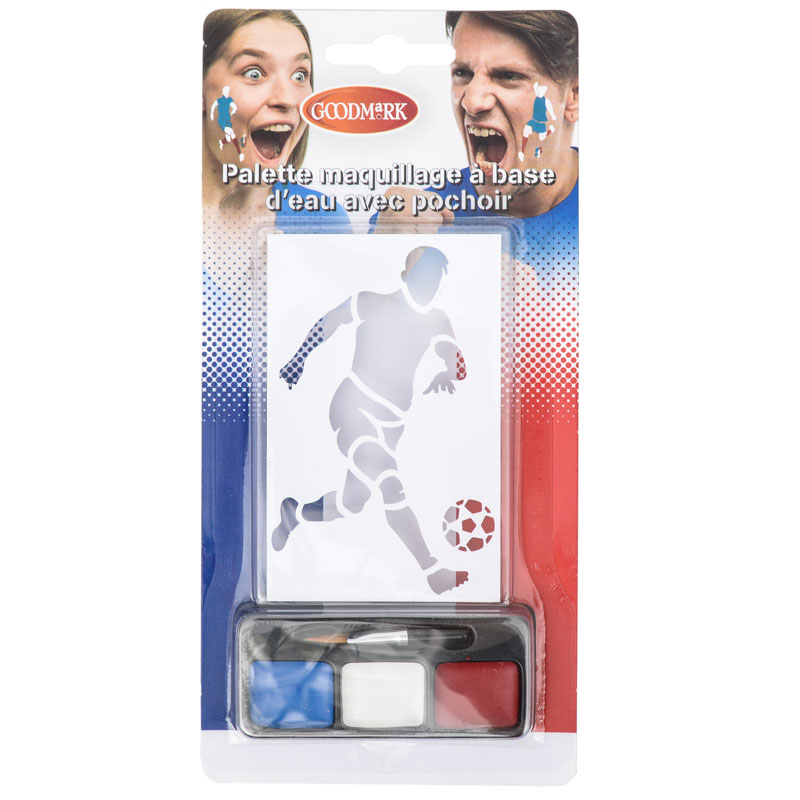 Maquillage et set pochoir 'Allez les bleus'