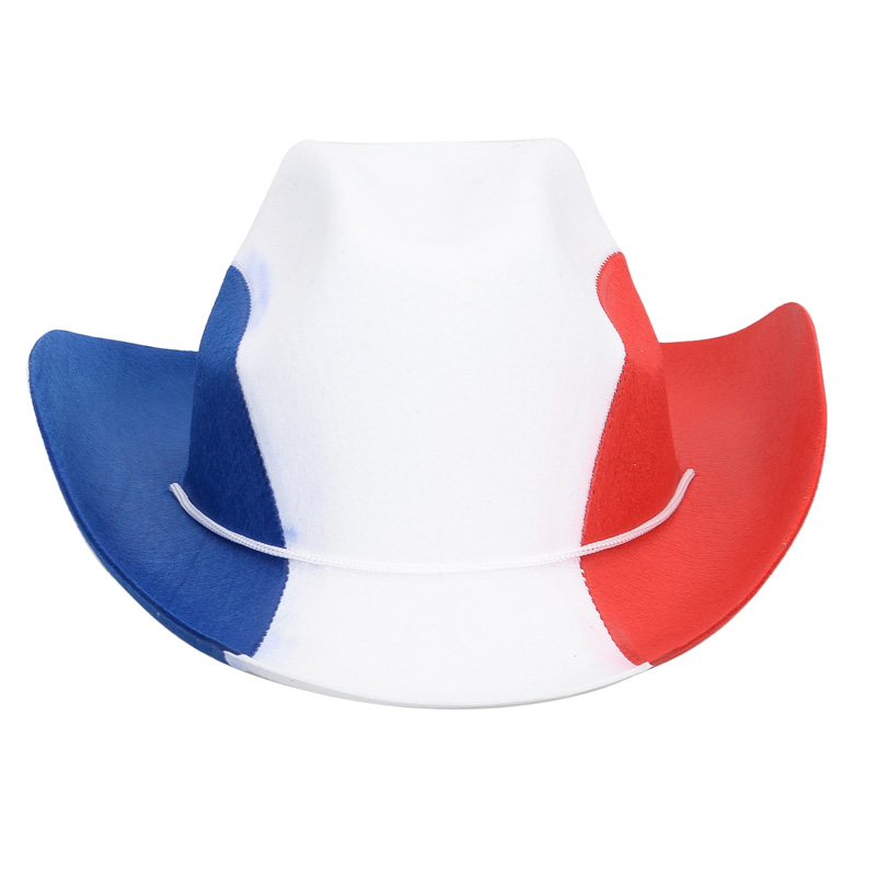 Chapeau de cow-boy bleu blanc rouge