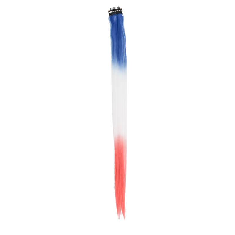 Extension de cheveux bleu blanc rouge