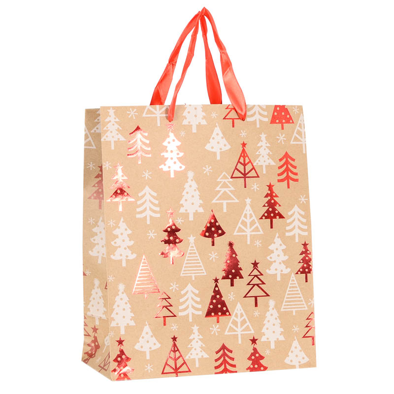 Sac cadeaux 'sapins graphiques'