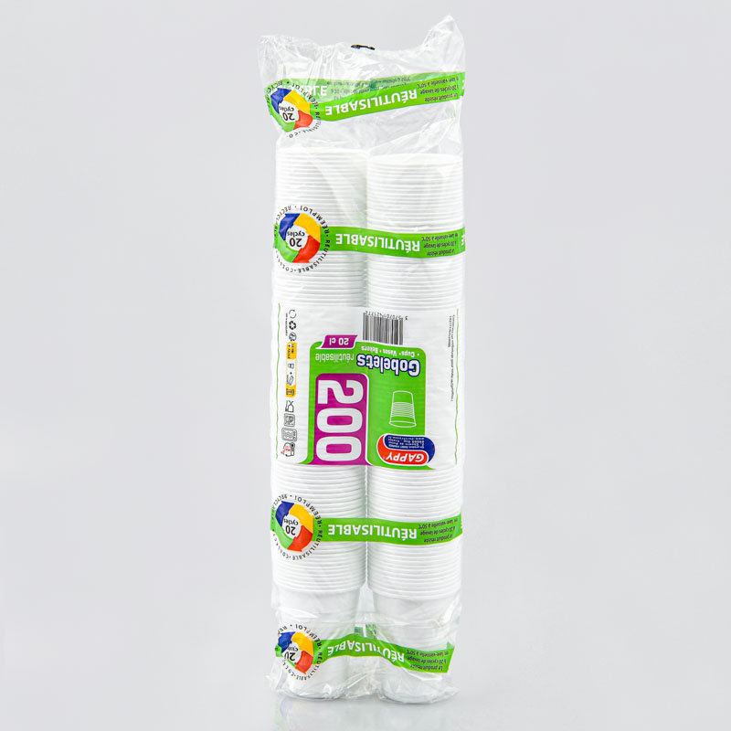 Lot de 200 gobelets réutilisables 20cl 