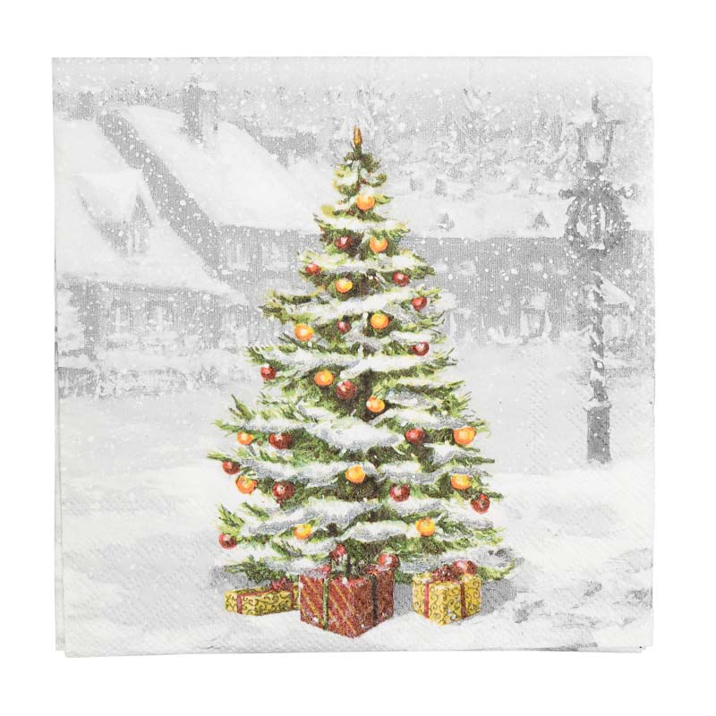 20 serviettes 'Tree On Square'