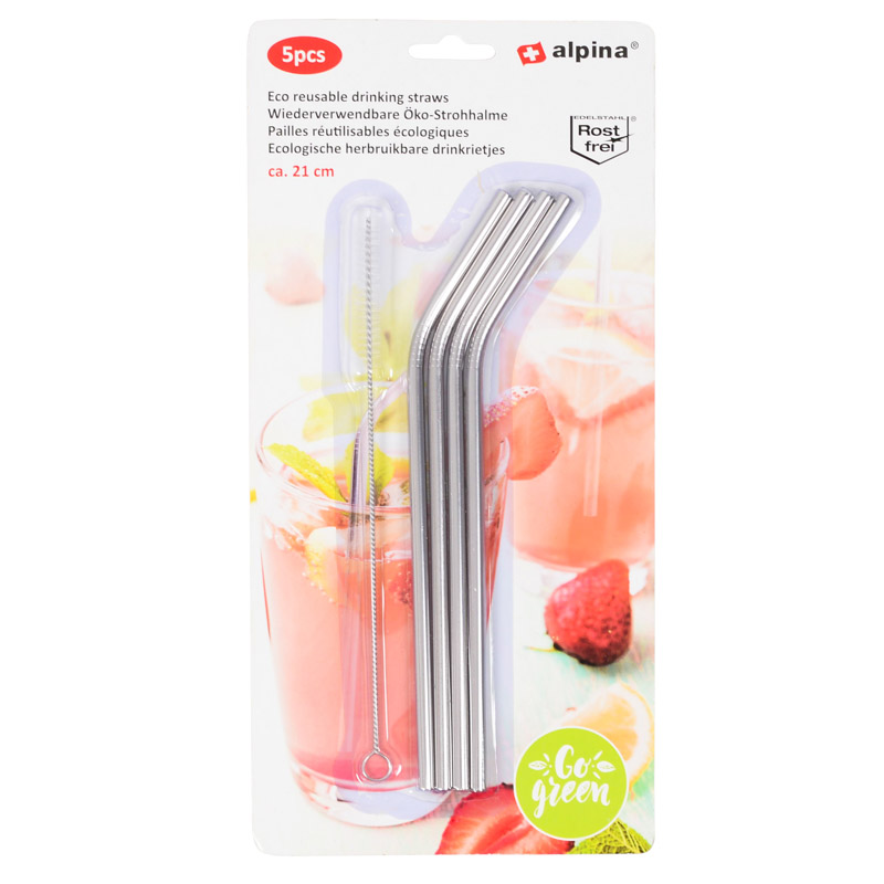4 pailles réutilisables avec brosse 