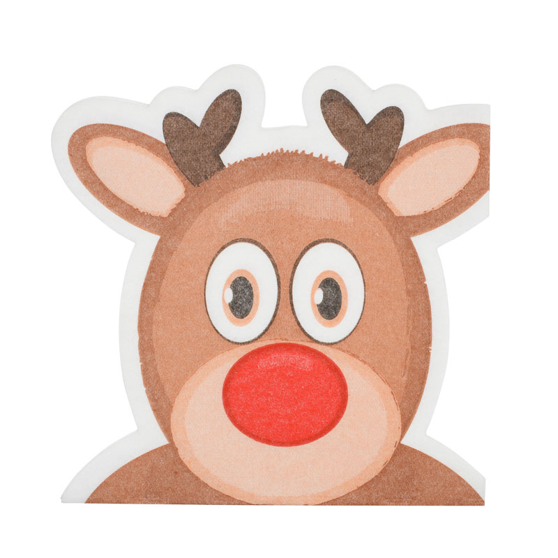 12 serviettes forme renne de Noël