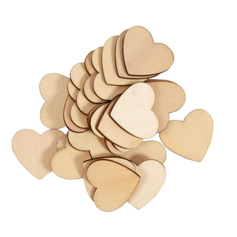 24 coeurs en bois
