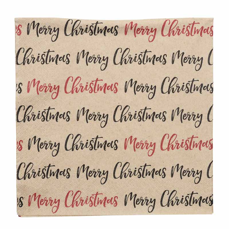 25 serviettes 'Merry Christmas'