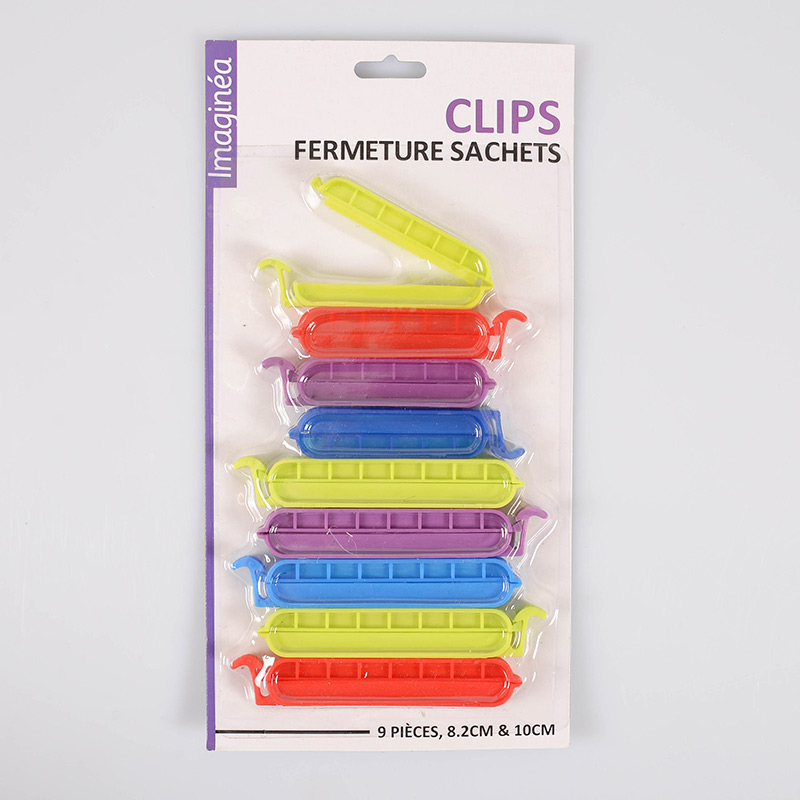 9 clips pour fermeture des sachets