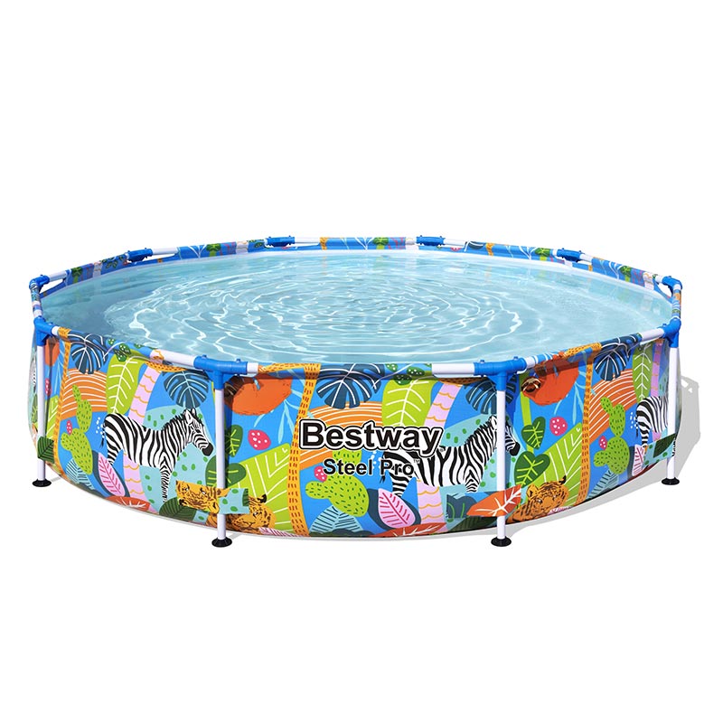 Piscine ronde décorée