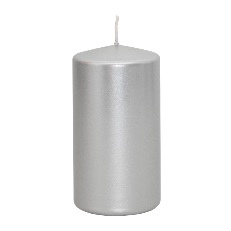 Bougie cylindre argent