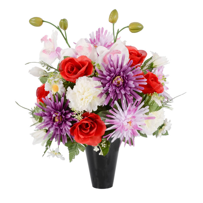Potée de mums et de roses