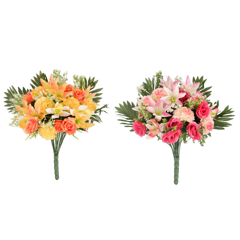 Bouquet de dahlia, lys et roses