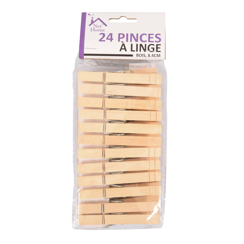 24 pinces à linge bois