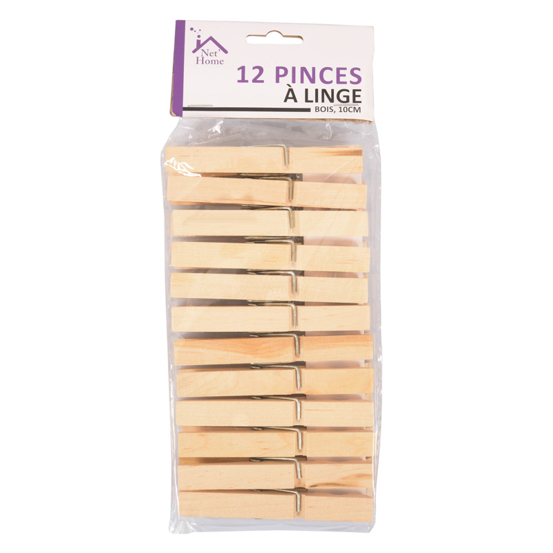 12 pinces à linge bois