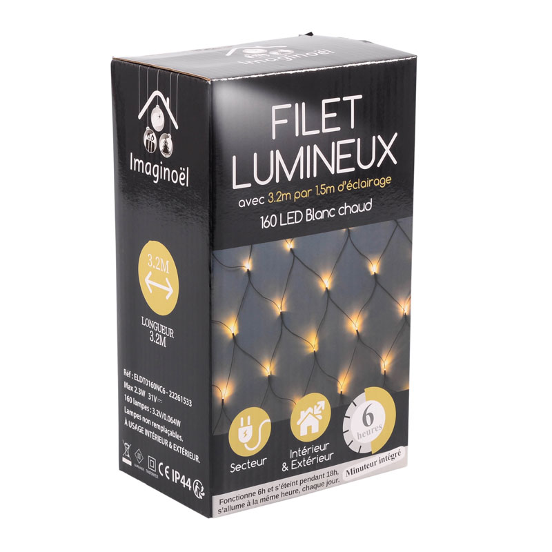 Guirlande filet lumineux 160 LED fixe 3.2m