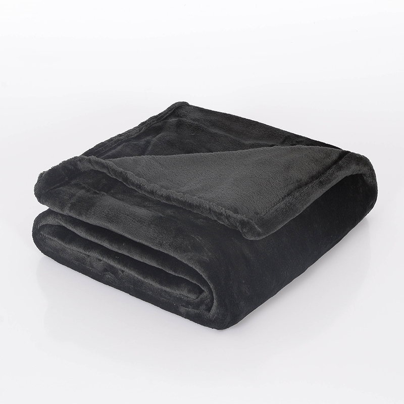 Plaid microfibre super doux 'Alaska' noir