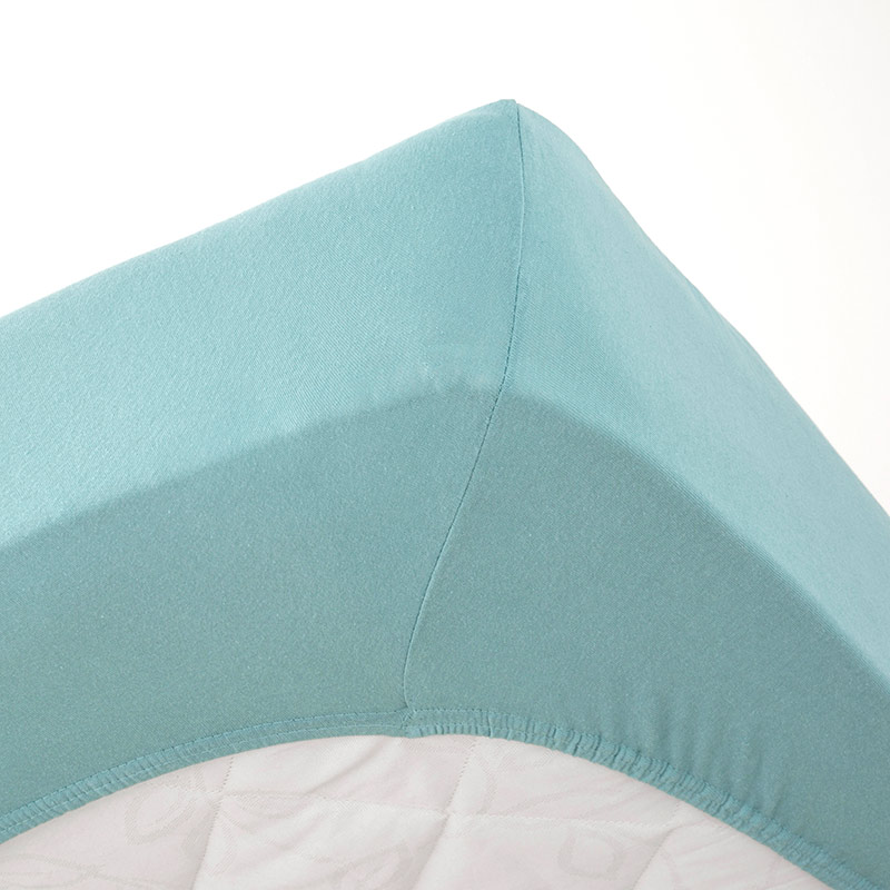 Drap housse jersey bleu acier