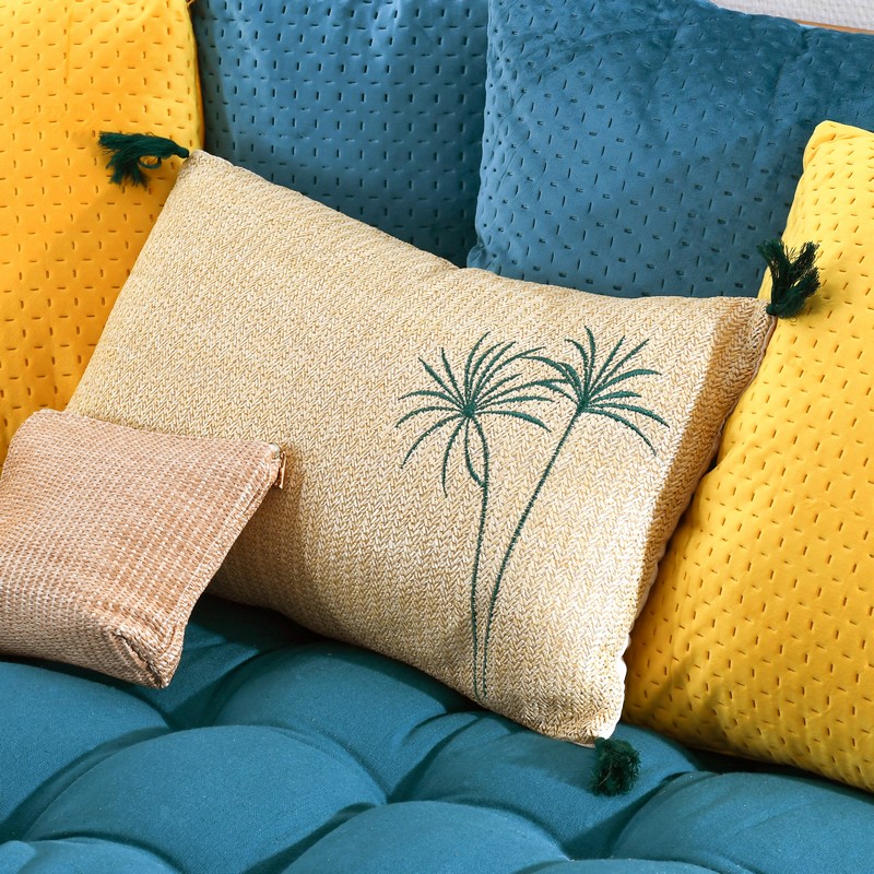Coussin brodé 'Palméria'