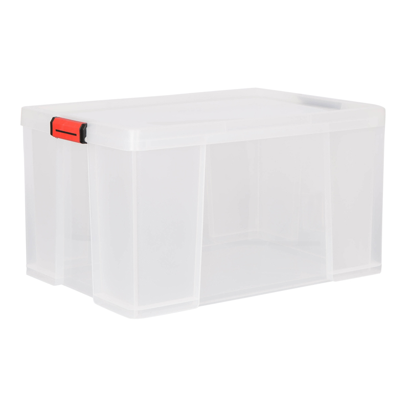 Bac de rangement avec couvercle ClipNStore 45L transparent