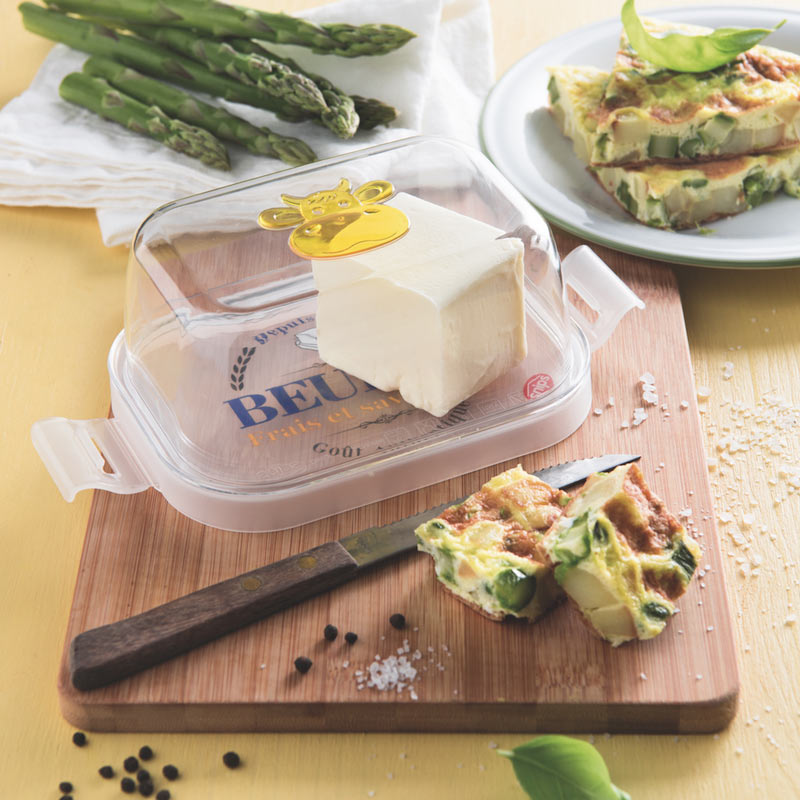 Beurrier Plastique Gifi Beurrier Avec Couvercle - Blanc - ABS Alimentaire - 19x6.7x6.5cm Beurrier 500g