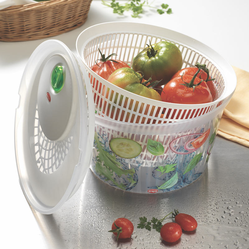 Essoreuse à Salade Tupperware D226 - 3,8L Rouge/Blanc - 3 En 1 : Saladier, Passoire, Essoreuse - Lave-Vaisselle