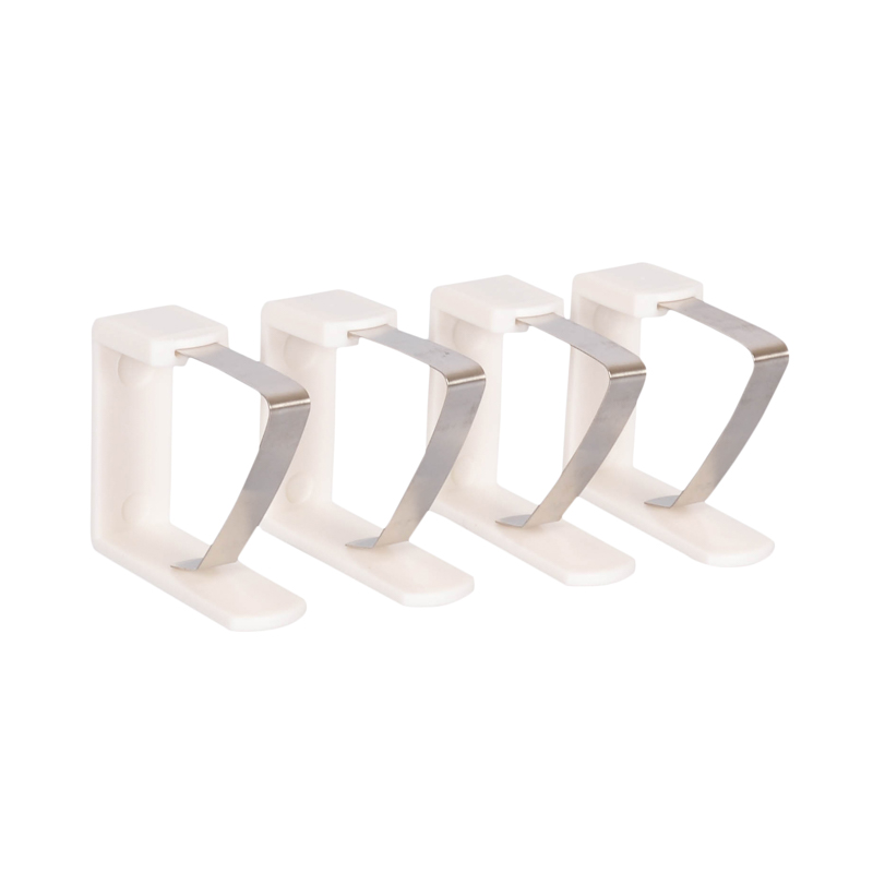 Lot de 4 fixe-nappes en inox